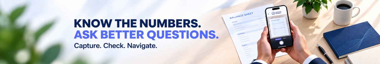 Know the numbers. Ask better questions. Capture. Check. Navigate.